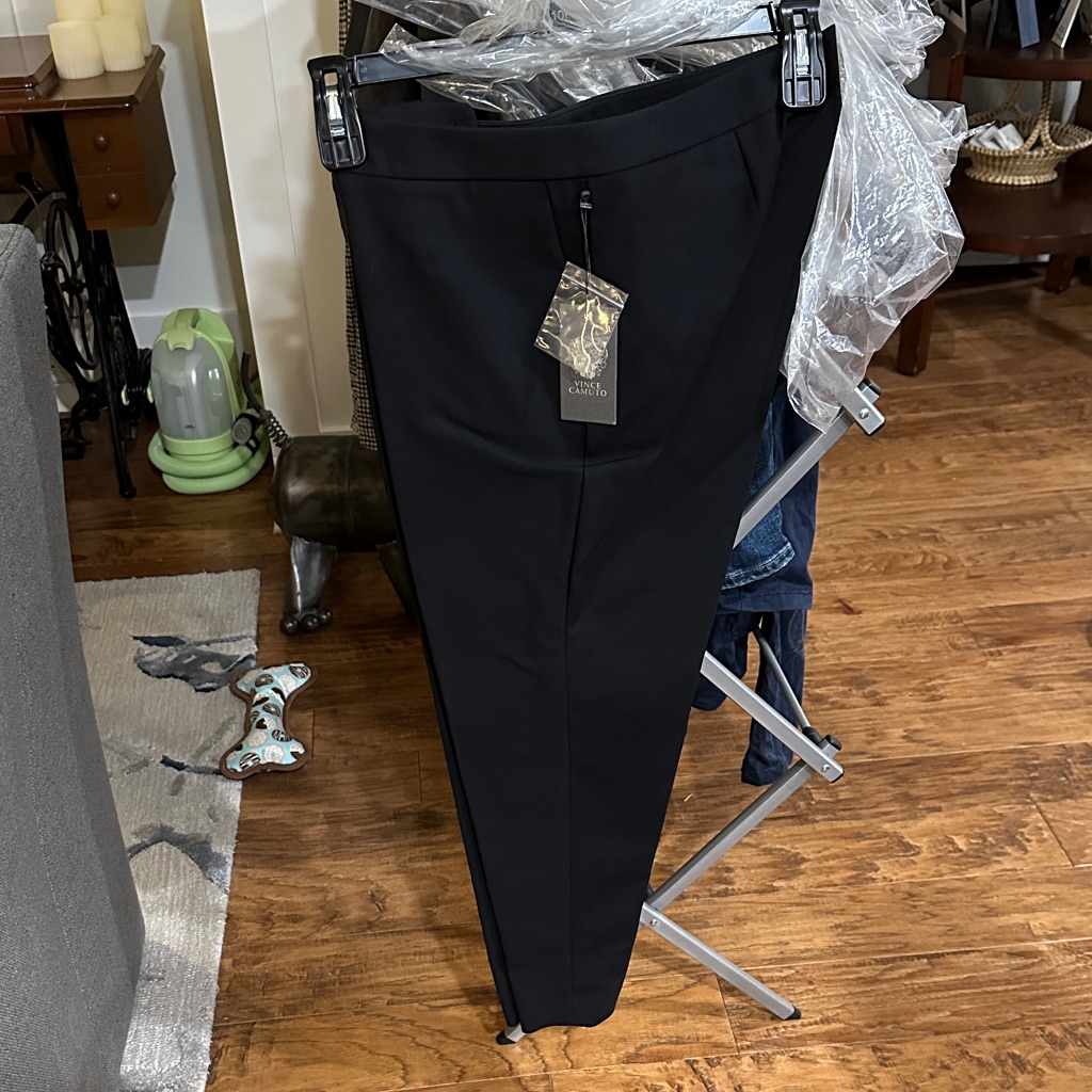 Nwt: Vince Camuto, Classic Black Straight Leg Pants, Size 10p